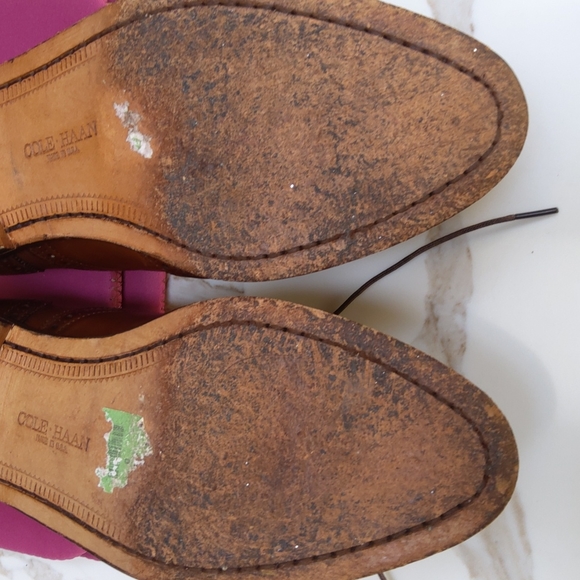 Cole Haan Derby Oxford Wingtip brown leather lace up shoes Mens 9 - Picture 10 of 11